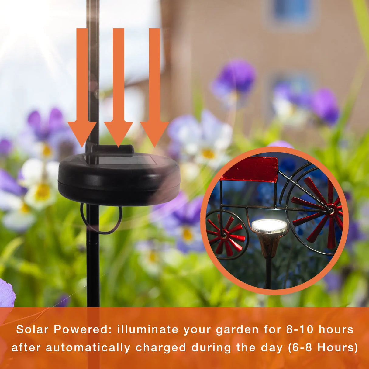 Tractor and Bike Solar Garden Stake ShopFGI