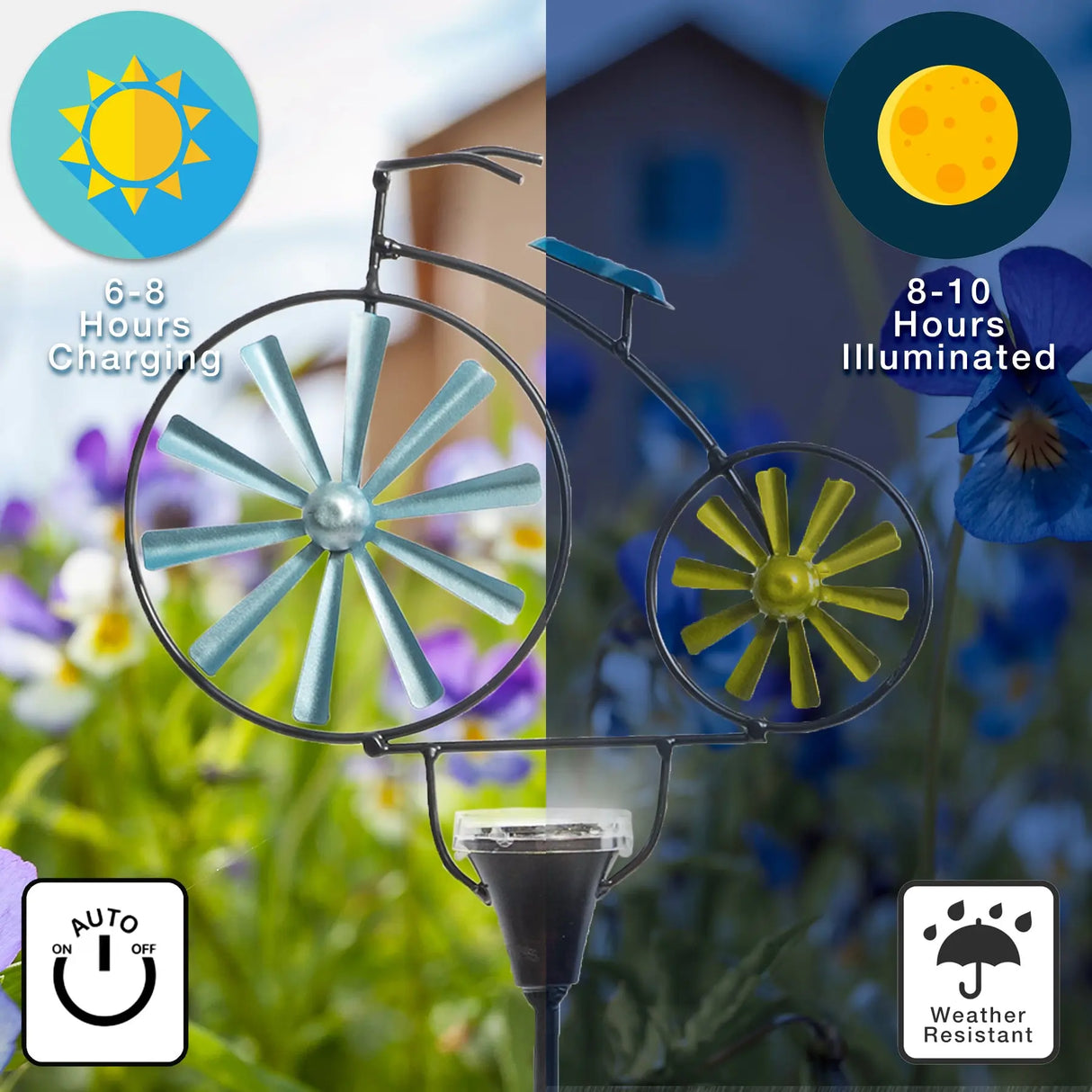 Tractor and Bike Solar Garden Stake ShopFGI