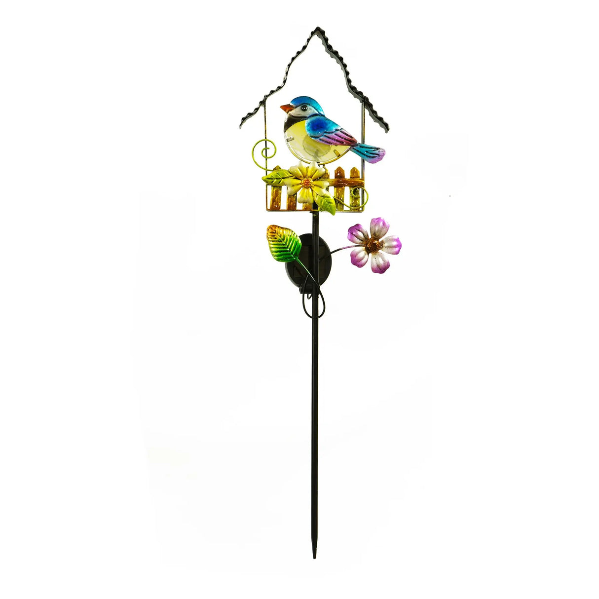 Blue Jay and Cardinal Solar Garden Stake Crosslight