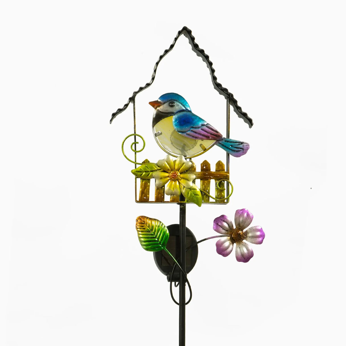 Blue Jay and Cardinal Solar Garden Stake Crosslight
