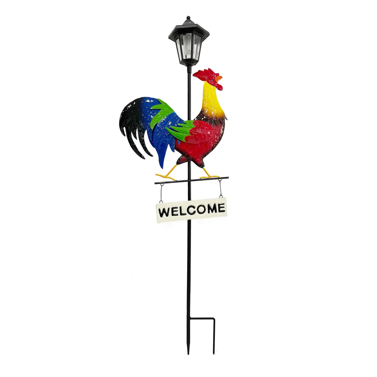 Rooster Welcome Sign Solar Stake Light ShopFGI