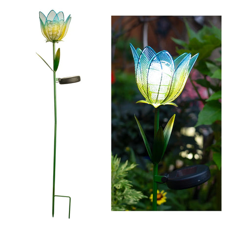 Flower Solar Garden Stake, Set of 1 Crosslight