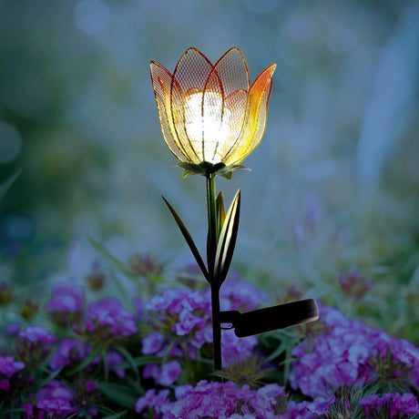 Flower Solar Garden Stake, Set of 1 Crosslight