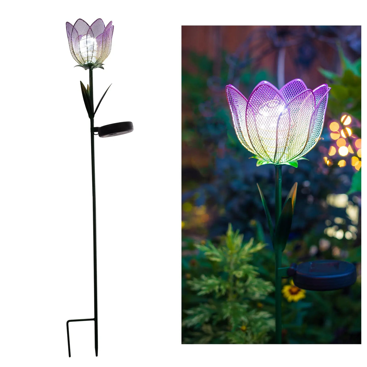 Flower Solar Garden Stake, Set of 1 Crosslight
