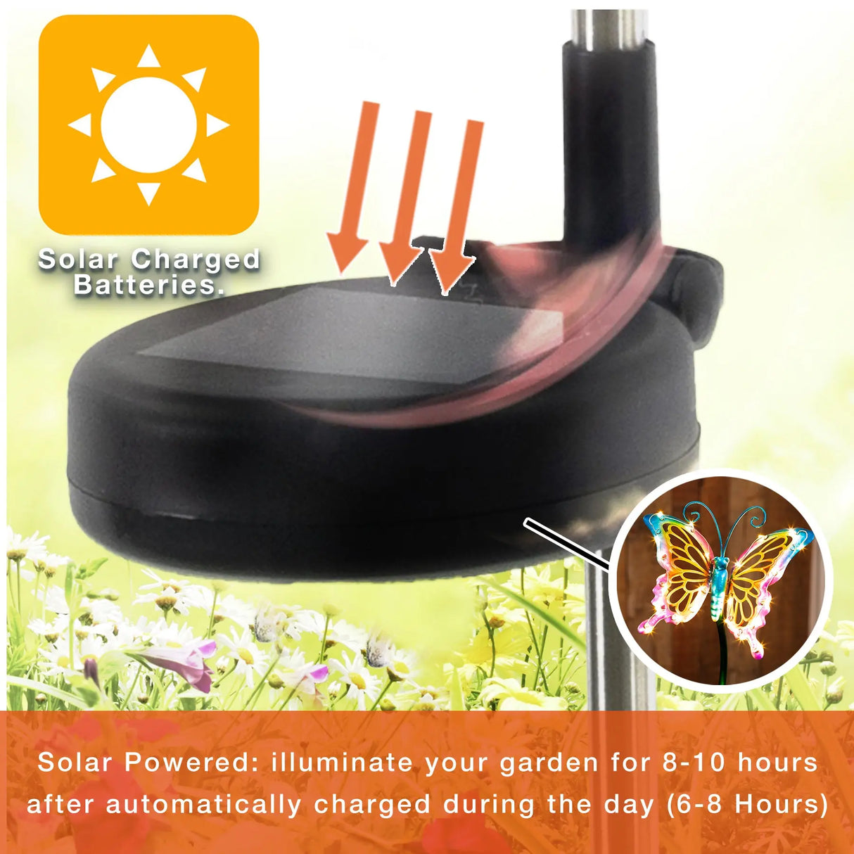 Kinetic Butterfly Solar Garden Stake Crosslight