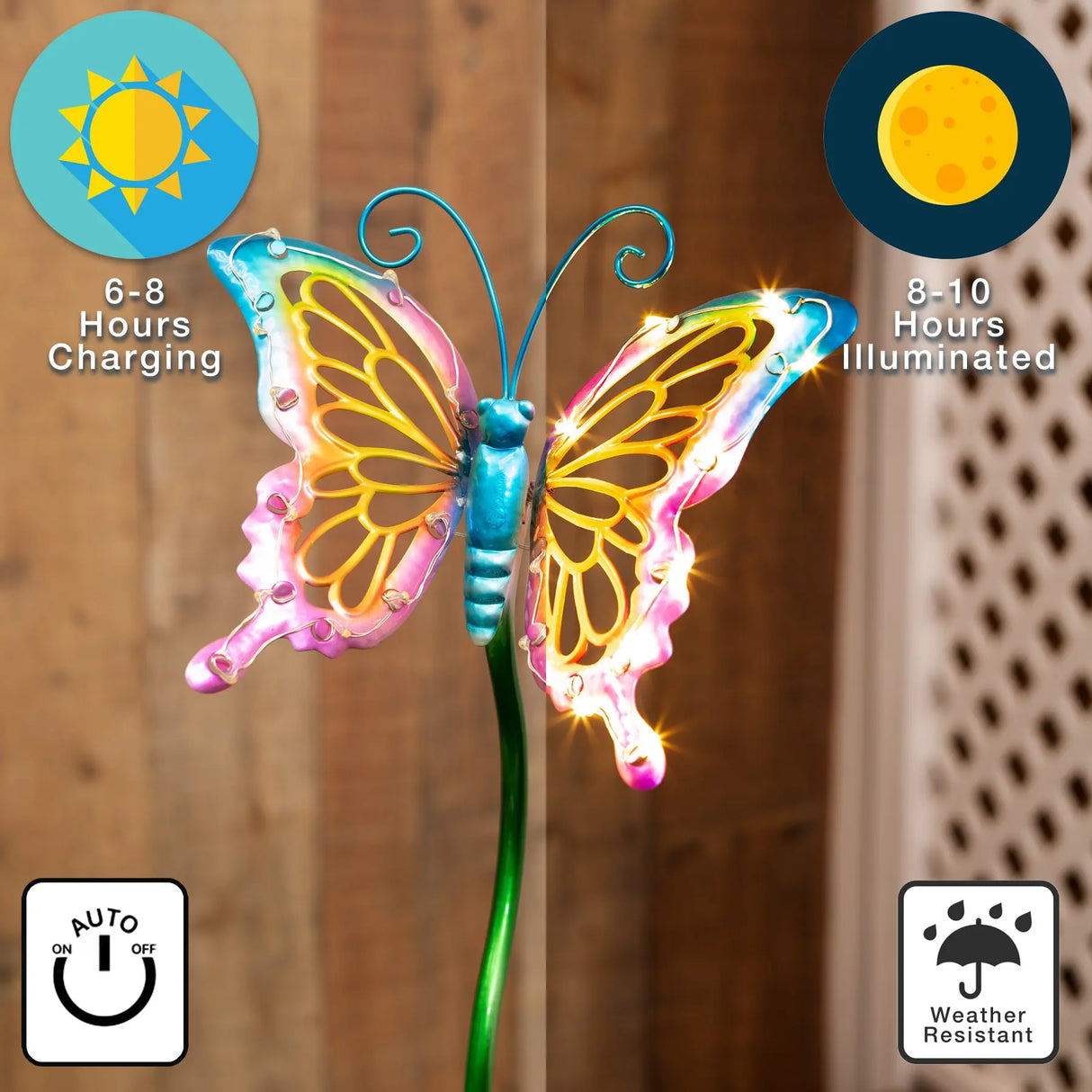 Kinetic Butterfly Solar Garden Stake Crosslight