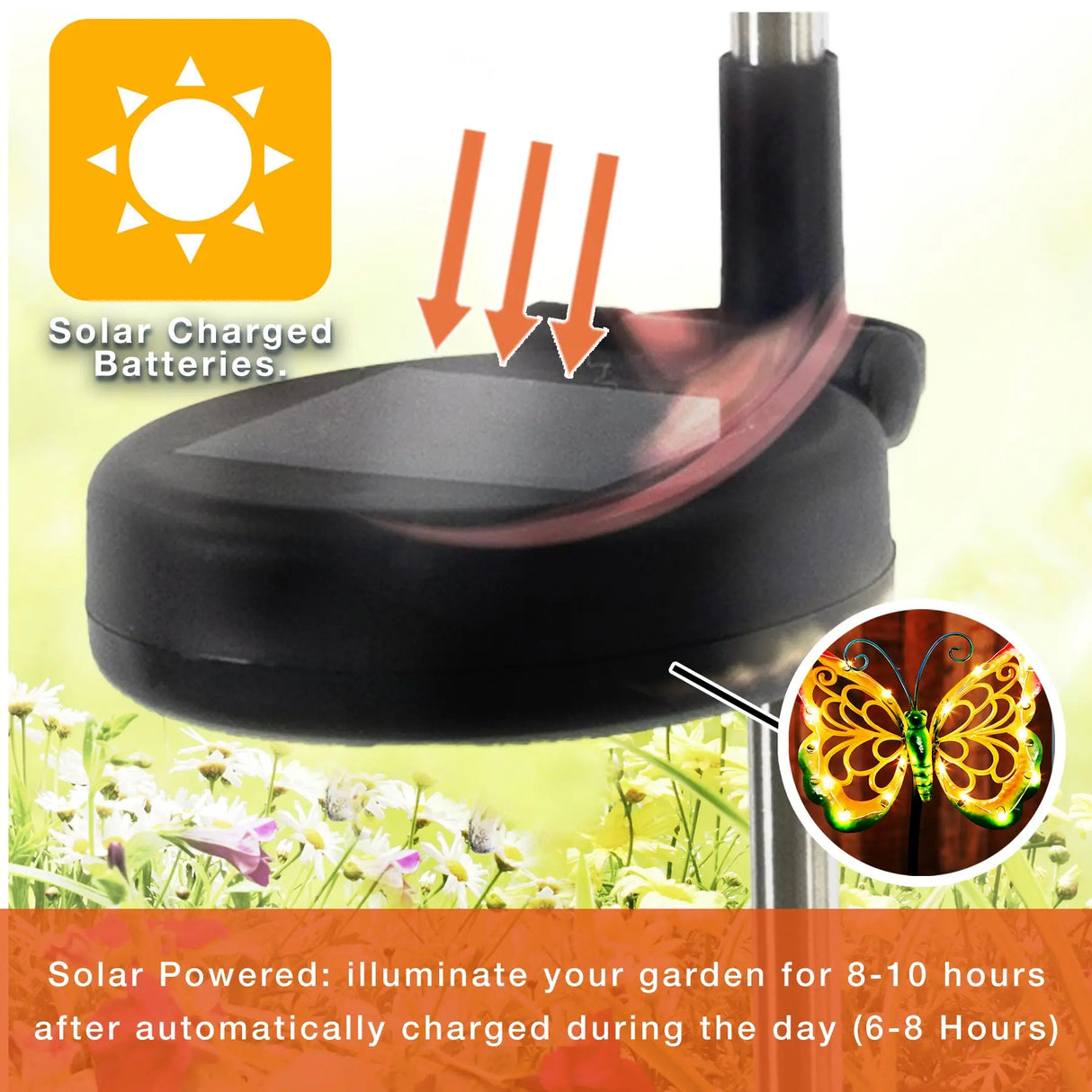 Kinetic Butterfly Solar Garden Stake Crosslight