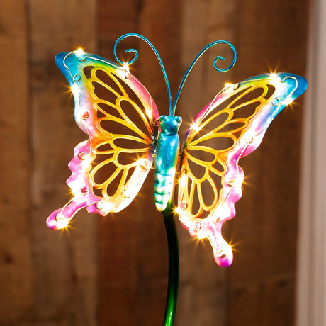 Kinetic Butterfly Solar Garden Stake Crosslight
