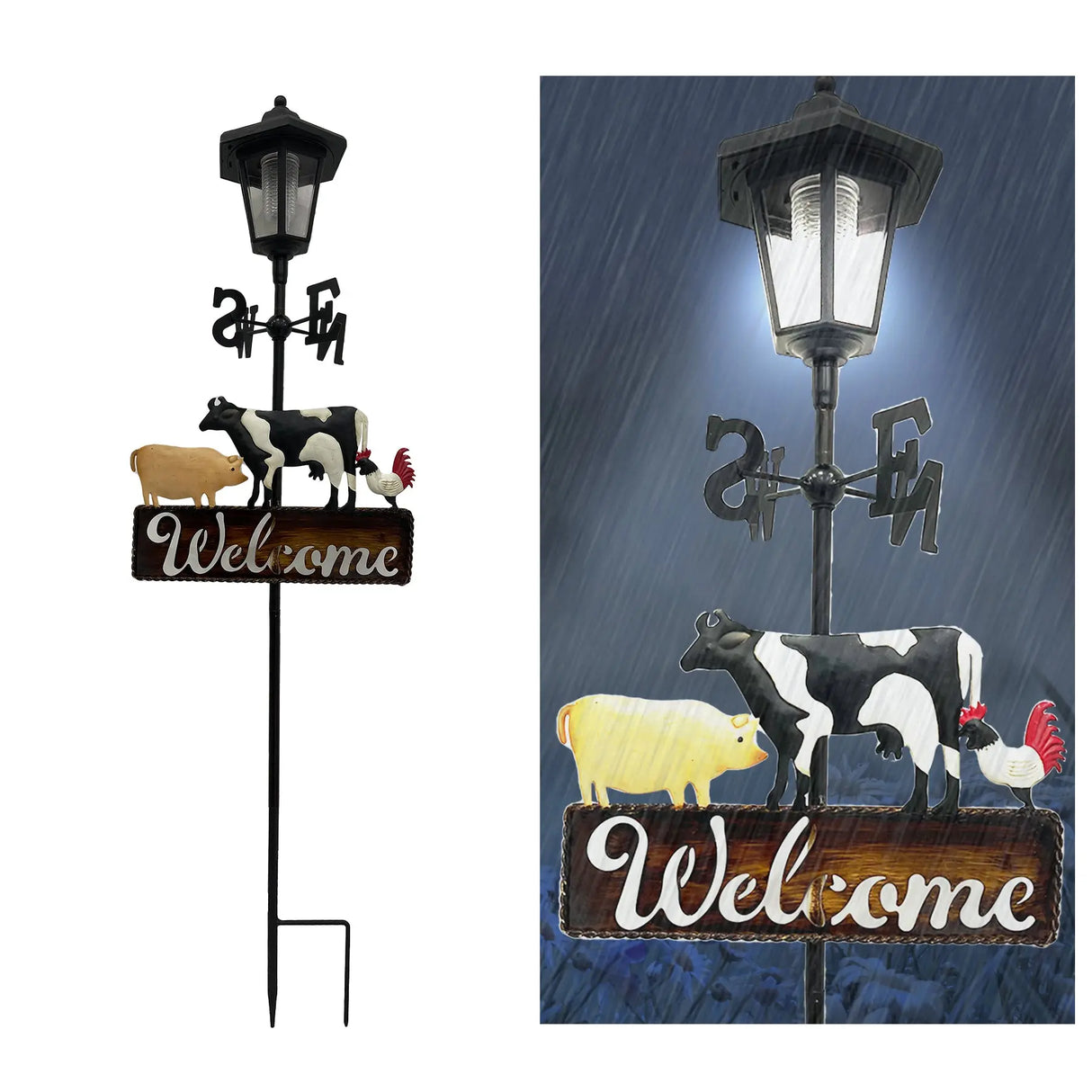 Farm Animal Weathervane Solar Stake Light ShopFGI
