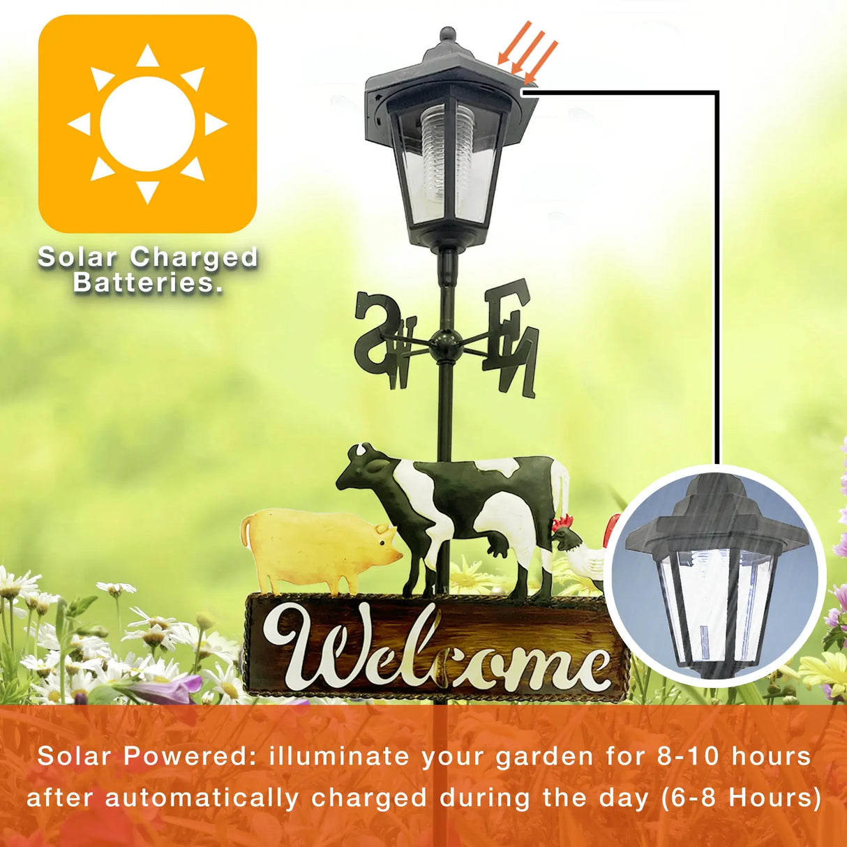 Farm Animal Weathervane Solar Stake Light ShopFGI