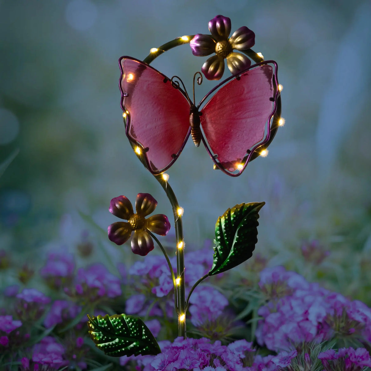Hummingbird and Butterfly Solar Garden Stake Crosslight