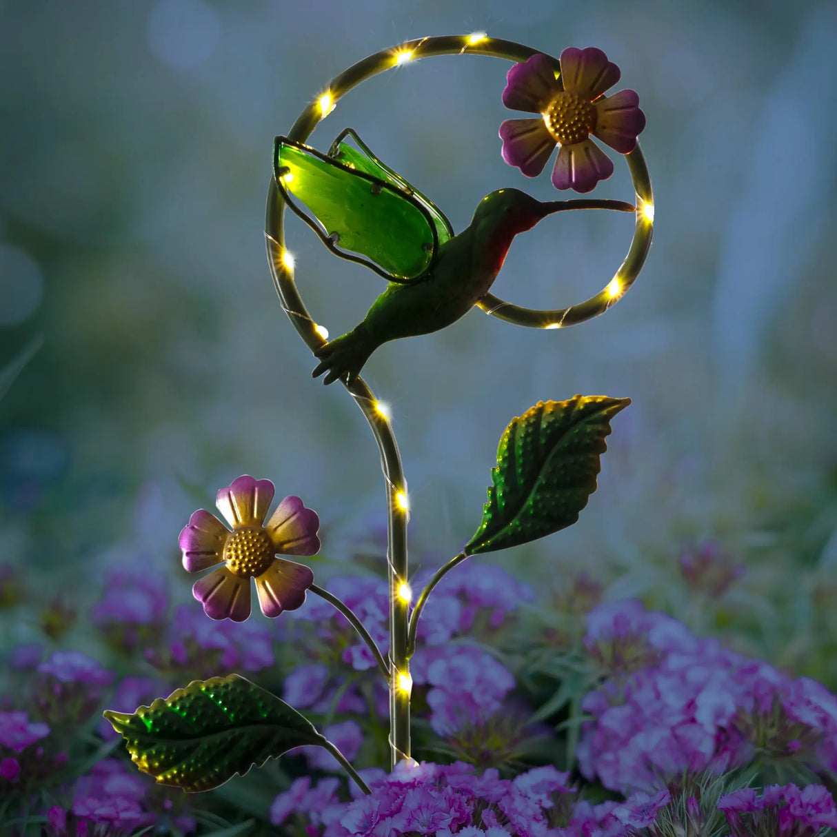 Hummingbird and Butterfly Solar Garden Stake Crosslight