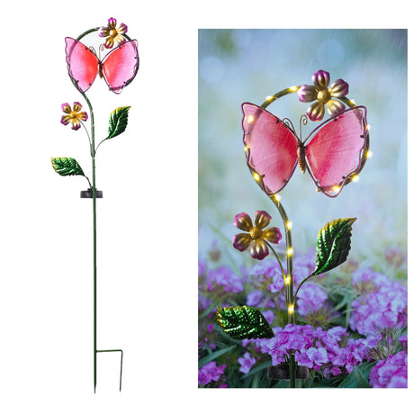 Hummingbird and Butterfly Solar Garden Stake Crosslight