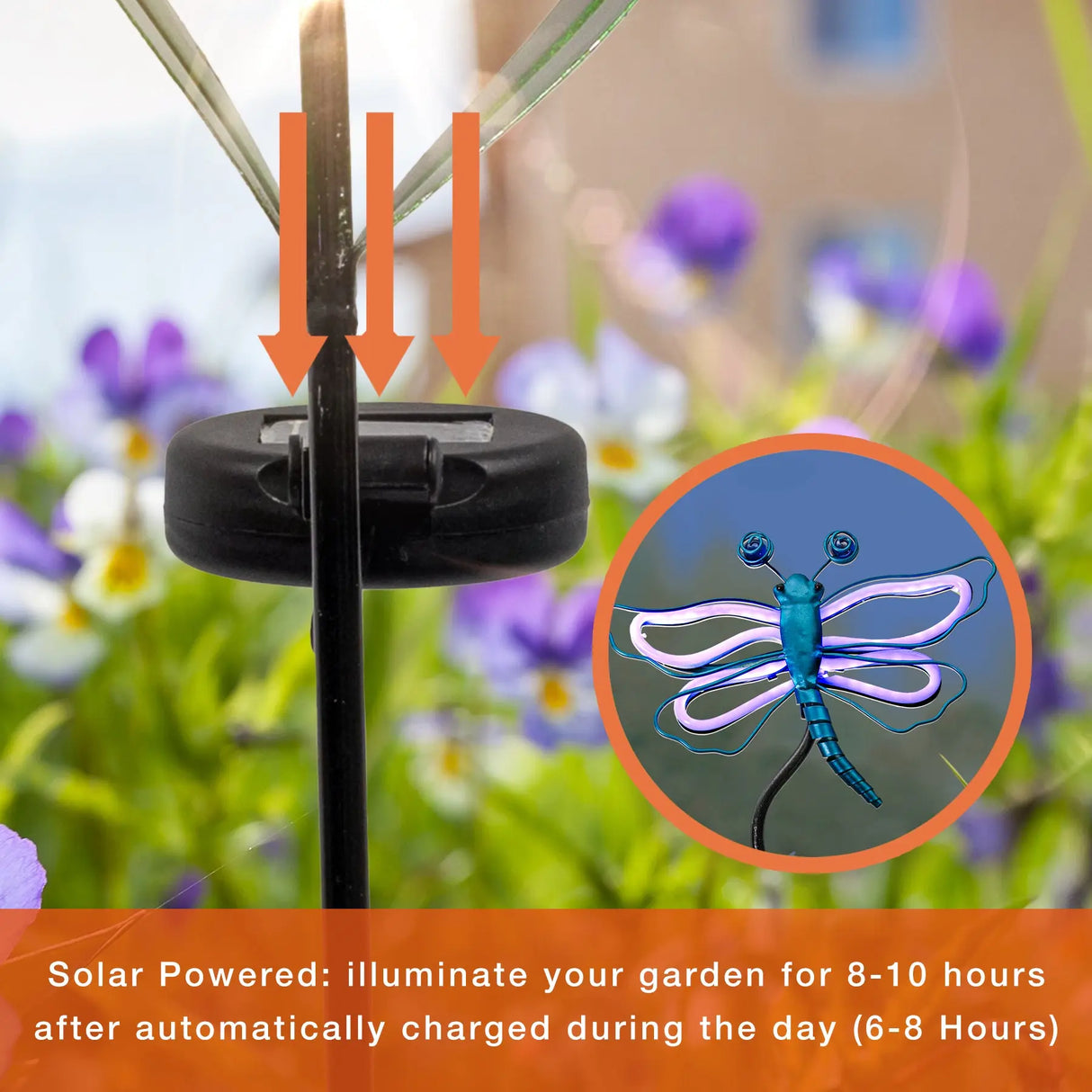 Solar Butterfly and Dragonfly Garden Stake Crosslight