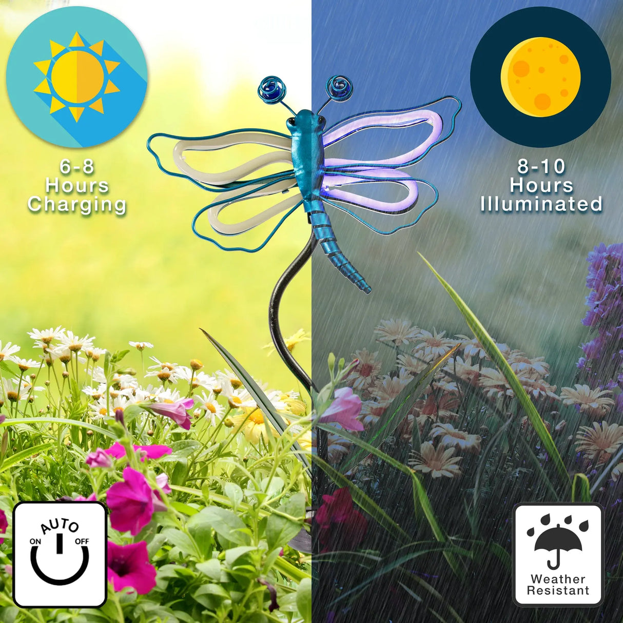 Solar Butterfly and Dragonfly Garden Stake Crosslight