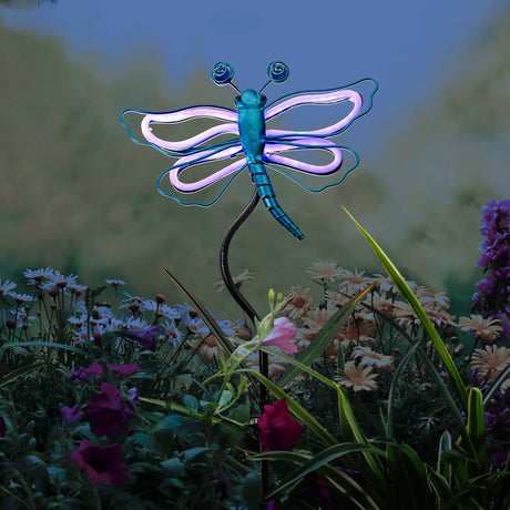Solar Butterfly and Dragonfly Garden Stake Crosslight