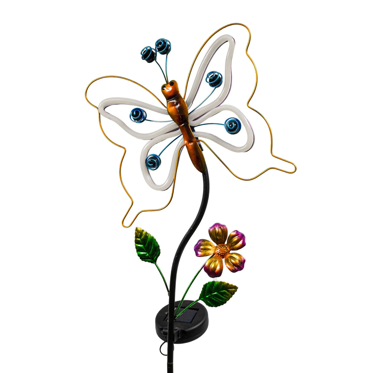 Solar Butterfly and Dragonfly Garden Stake Crosslight