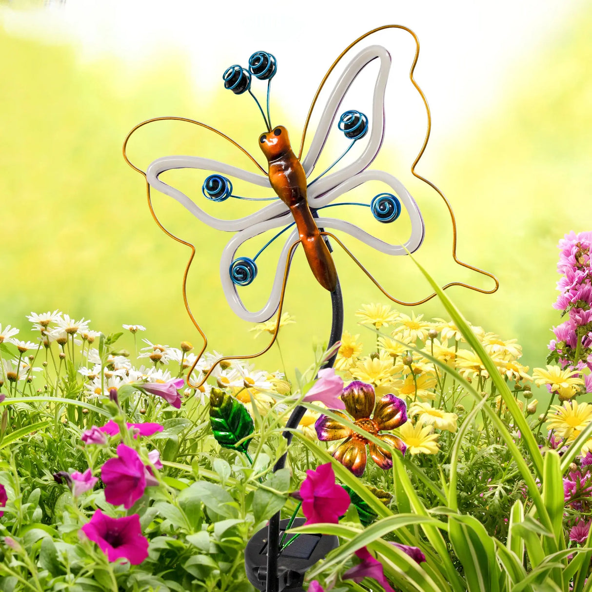 Solar Butterfly and Dragonfly Garden Stake Crosslight