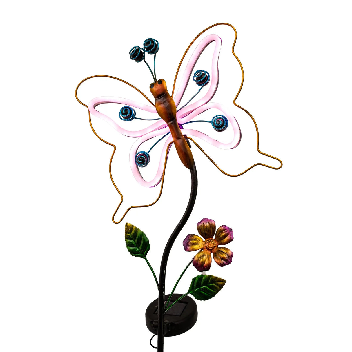 Solar Butterfly and Dragonfly Garden Stake Crosslight