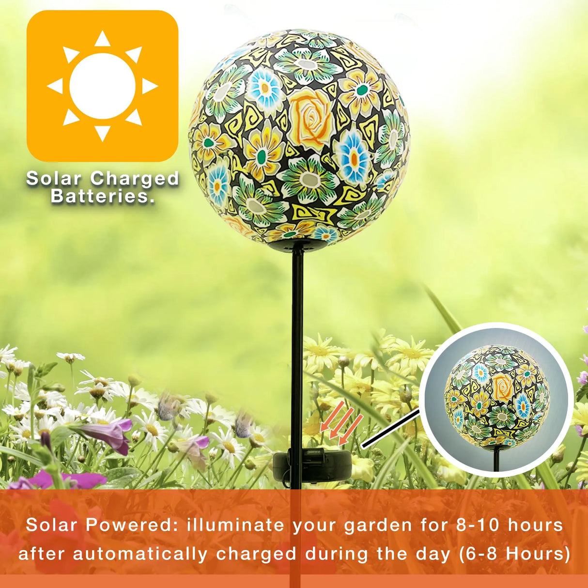Paper Mache Ball Solar Garden Stake ShopFGI