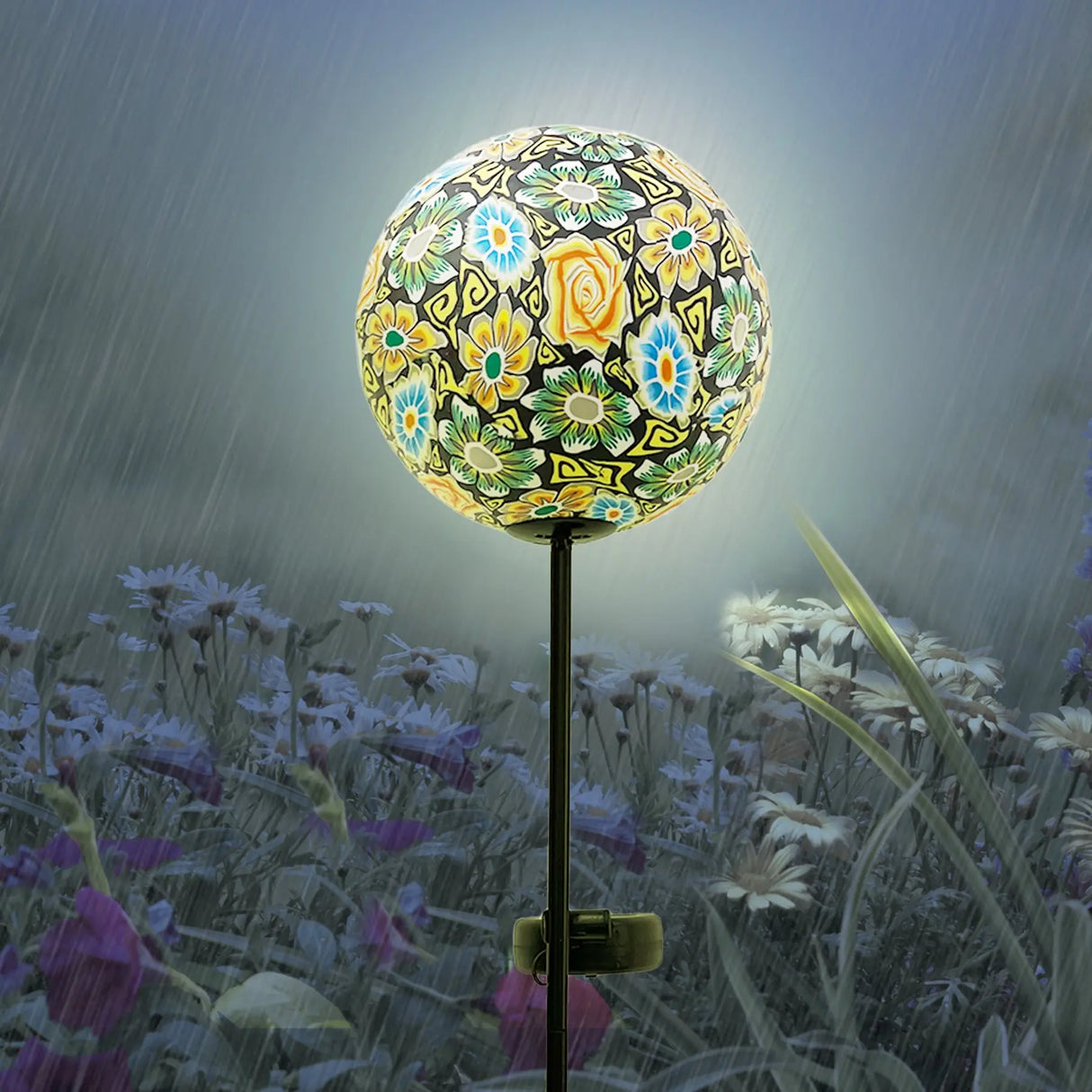 Paper Mache Ball Solar Garden Stake ShopFGI