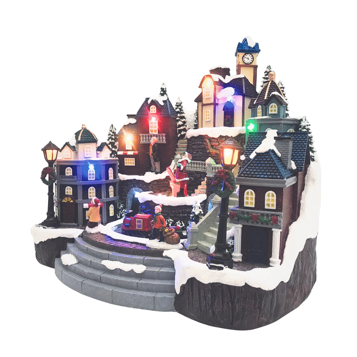 Animated Village with Train & Santa fgsquarevillage