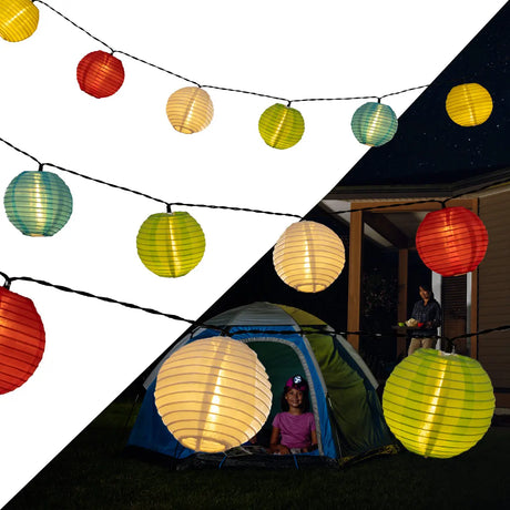 Solar Paper Lantern String Light Crosslight