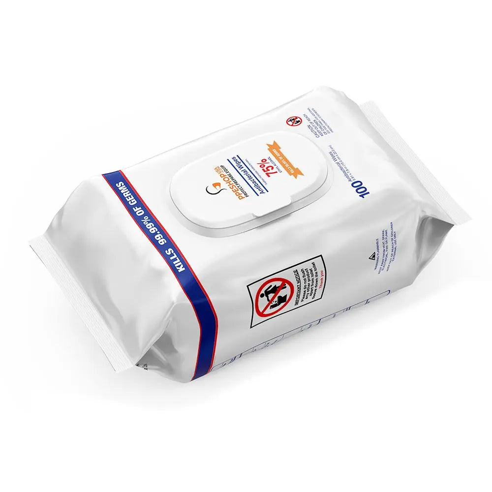 Alcohol Hand Wipes, 100 Count ppeshopusa