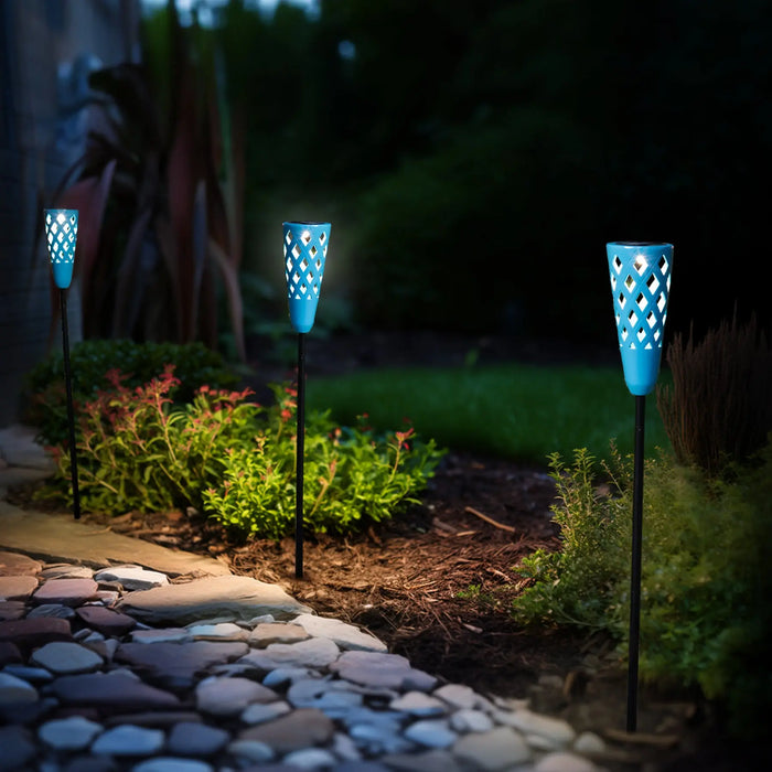 Solar Porcelain Torch Pathway Light, Set of 2 ShopFGI