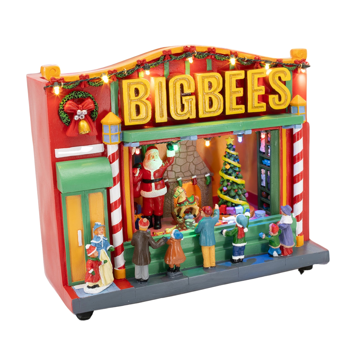 BigBees Retro Department Store with Window Display Animated Christmas Village Decoration fgsquarevillage