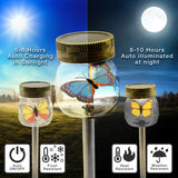 Butterfly Jar Solar Pathway Lights, Set of 3