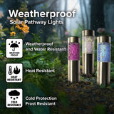Solar Stainless Steel Pathway Lights, Set of 3