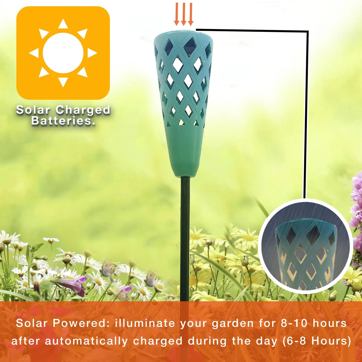 Solar Porcelain Torch Pathway Light, Set of 2 ShopFGI