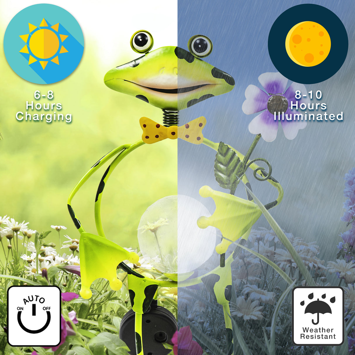 Frog Solar Garden Stake