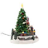 Animated Santa Decorating Tree on Crane fgsquarevillage