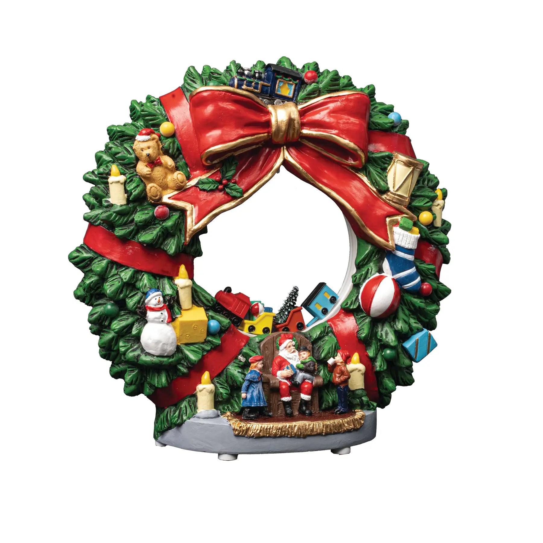 FG Square Animated Wreath - Christmas Village Accessory - ShopFGI