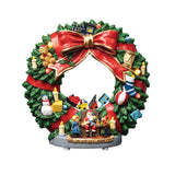 FG Square Animated Wreath - Christmas Village Accessory
