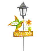 Hummingbird Welcome Sign Solar Garden Stake ShopFGI