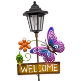 Butterfly Welcome Sign Solar Garden Stake ShopFGI