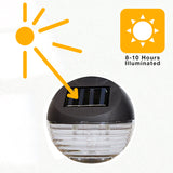 Solar Circular Deck Light, Set of 4 (Black)