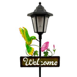 Hummingbird Welcome Sign Solar Stake Light ShopFGI