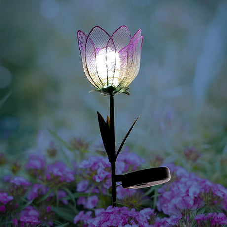 Flower Solar Garden Stake, Set of 1 Crosslight