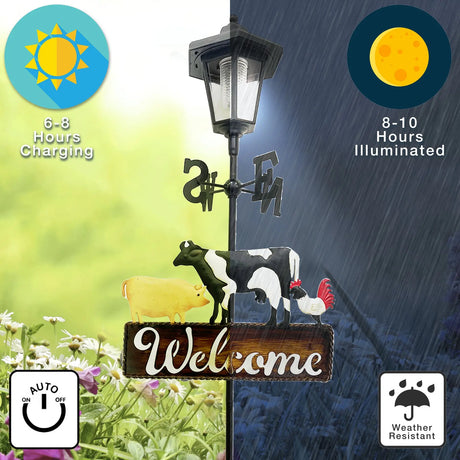 Farm Animal Weathervane Solar Stake Light ShopFGI