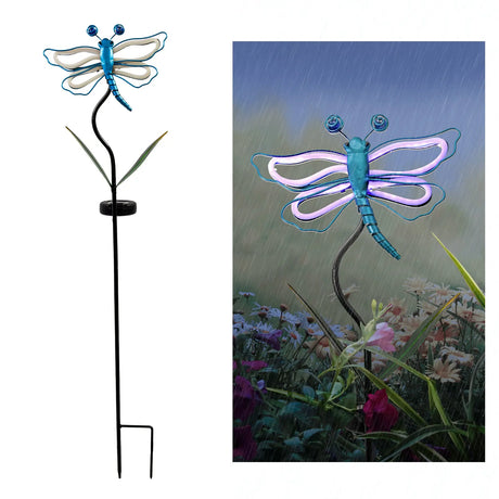 Solar Butterfly and Dragonfly Garden Stake Crosslight