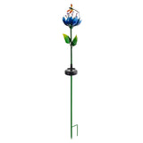 Flower and Dragonfly Solar Garden Stake